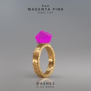 Ring Magenta Pink 8mm Dashes ring band gold-plated.jpg