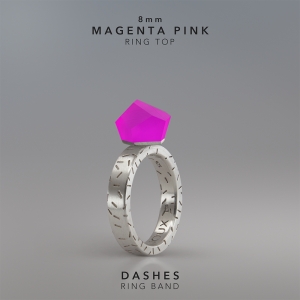 Ring Magenta Pink 8mm Dashes ring band silver.jpg
