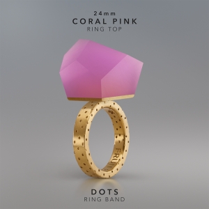 Ring Coral Pink 24mm Dots ring band gold-plated.jpg