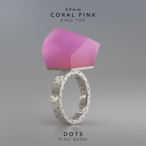 Ring Coral Pink 24mm Dots ring band silver.jpg