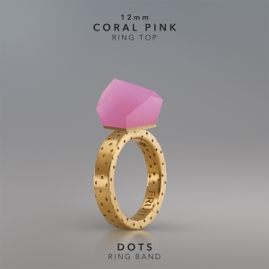 Ring Coral Pink 12mm Dots ring band gold-plated.jpg