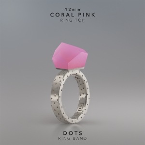 Ring Coral Pink 12mm Dots ring band silver.jpg