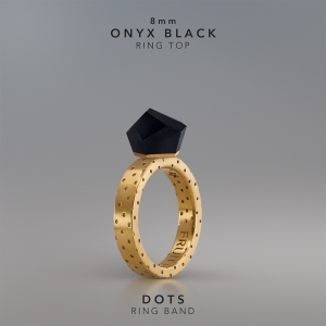 Ring Onyx Black 8mm Dots ring band gold-plated.jpg