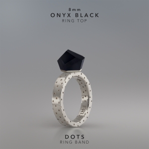 Ring Onyx Black 8mm Dots ring band silver.jpg