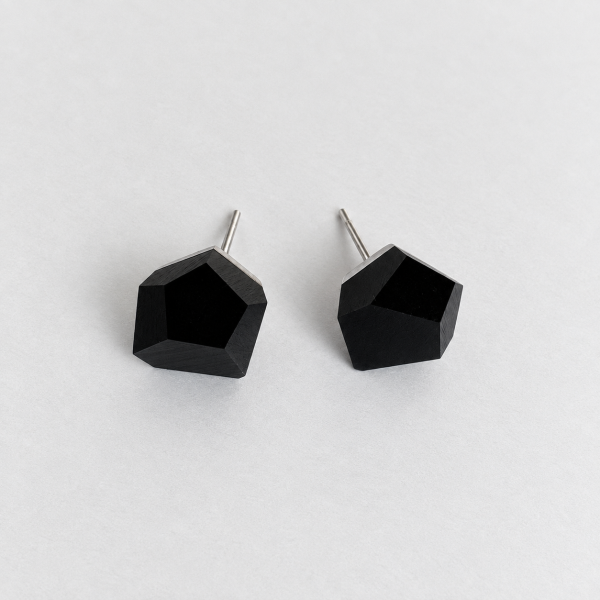 EARRINGS ONYX BLACK 12MM