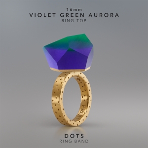 Ring Violet Green Aurora 16mm Dots ring band gold-plated.jpg