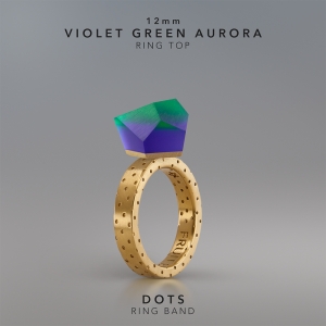Ring Violet Green Aurora 12mm Dots ring band gold-plated.jpg