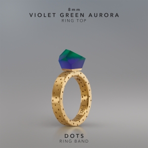 Ring Violet Green Aurora 8mm Dots ring band gold-plated.jpg