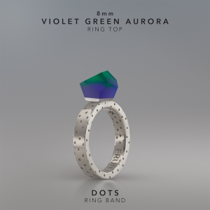 Ring Violet Green Aurora 8mm Dots ring band silver.jpg