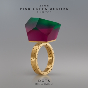 Ring Pink Green Aurora 24mm Dots ring band gold-plated.jpg