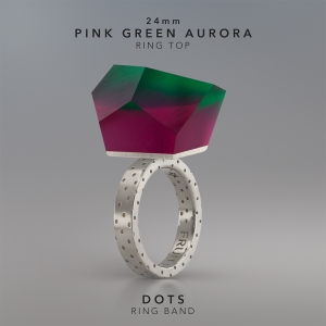 Ring Pink Green Aurora 24mm Dots ring band silver.jpg