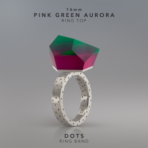 Ring Pink Green Aurora 16mm Dots ring band silver.jpg