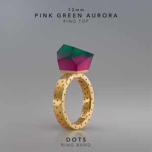 Ring Pink Green Aurora 12mm Dots ring band gold-plated.jpg