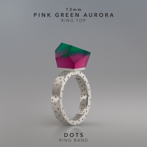 Ring Pink Green Aurora 12mm Dots ring band silver.jpg