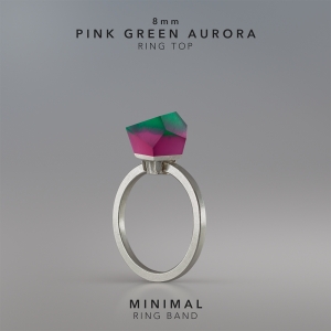 Ring Pink Green Aurora 8mm Minimal ring band silver.jpg