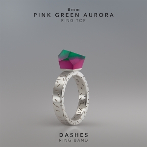 Ring Pink Green Aurora 8mm Dashes ring band silver.jpg