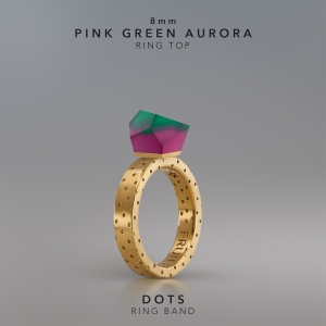 Ring Pink Green Aurora 8mm Dots ring band gold-plated.jpg