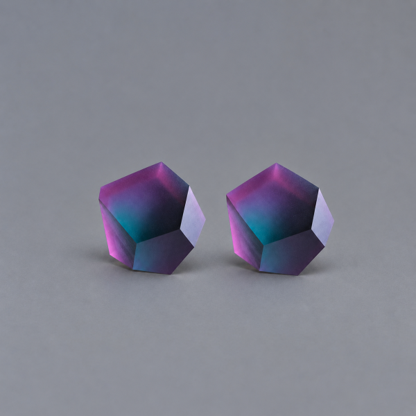 EARRINGS PINK GREEN AURORA 12MM