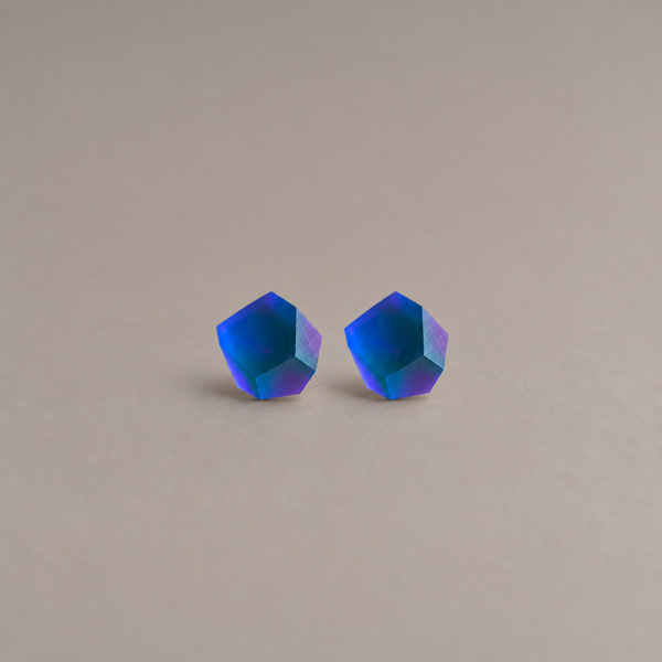 EARRINGS VIOLET GREEN AURORA 8MM
